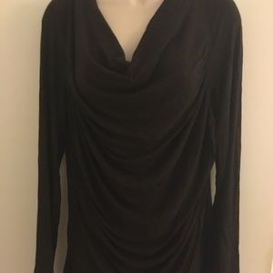 Karen Kane Ruched Drape Brown Top LG or XL